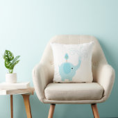 Schattigee Blue Elephant Baby Boy Nursery Kussen (Stoel)