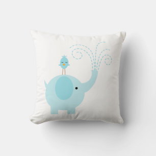 Schattigee Blue Elephant Baby Boy Nursery Kussen
