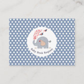 Schattigee Blue Elephant Baby shower Boek Aanvraag Informatiekaartje (Achterkant)
