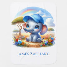 Schattigee Blue Elephant in een honkbal Pet
