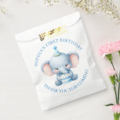 Schattigee Blue Elephant Kids Verjaardag Bedankt Bedankzakje (Gezegeld)