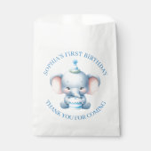 Schattigee Blue Elephant Kids Verjaardag Bedankt Bedankzakje (Voorkant)