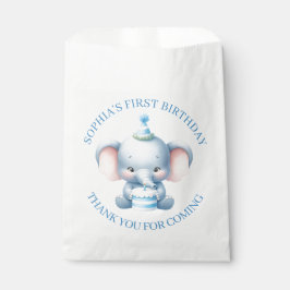 Schattigee Blue Elephant Kids Verjaardag Bedankt Bedankzakje