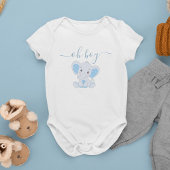 Schattigee Blue Elephant Modern Elegant Minimal Bo Romper