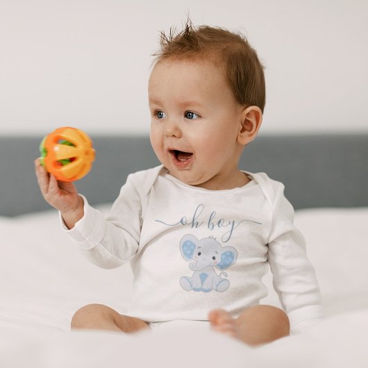 Schattigee Blue Elephant Modern Elegant Minimal Bo Romper