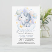 Schattigee Blue Elephant Stars Waterverf Kaart (Staand voorkant)