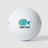 Schattigee Blue Fish Custom Print Golfballen voor  (Voorkant)