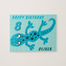 Schattigee Blue Gecko Hagedis Kids Verjaardag Jigs Legpuzzel