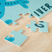 Schattigee Blue Gecko Hagedis Kids Verjaardag Jigs Legpuzzel (Zijkant)