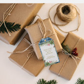 Schattigee Blue Gingham Plaid Familiefoto Kerst Feestdagenkaart