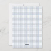 Schattigee Blue Gingham Plaid Monogrammed Christma Feestdagenkaart (Achterkant)