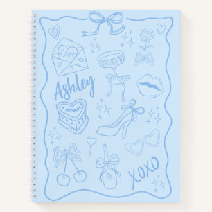 Schattigee Blue Girly Trendy Notitieboek