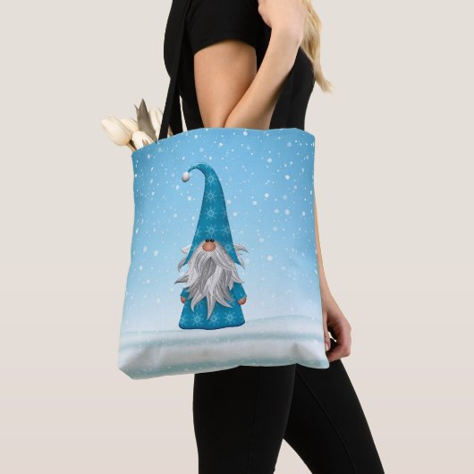 Schattigee Blue Gnome Canvas tas (Dichtbij)