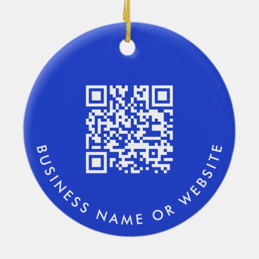 Schattigee Blue Guardian Angel Website QR Code Sca Keramisch Ornament (Achterkant)