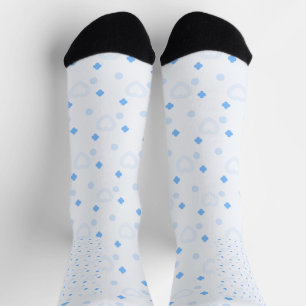 Schattigee Blue Heart Pattern Crew Sokken