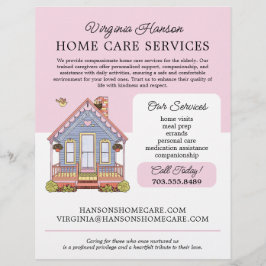 Schattigee Blue House Caregiver Caretaker Services Flyer