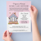 Schattigee Blue House Caregiver Caretaker Services Flyer (Hand)