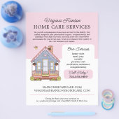 Schattigee Blue House Caregiver Caretaker Services Flyer (Enkel)