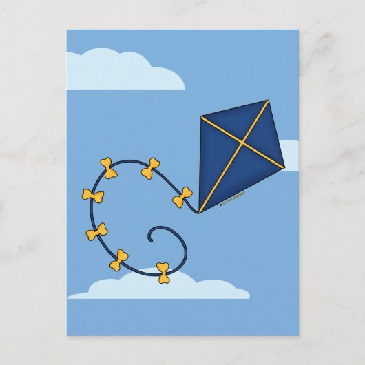 Schattigee Blue Kite Briefkaarten (Voorkant)