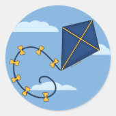 Schattigee Blue Kite Stickers (Voorkant)