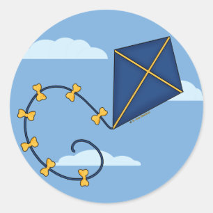 Schattigee Blue Kite Stickers