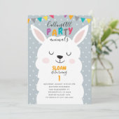 Schattigee Blue Lama Fun Fiesta Verjaardagsfeest Kaart (Staand voorkant)