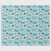 Schattigee Blue Love Bug Insecten voor Bug Lovers Cadeaupapier (Vlak)