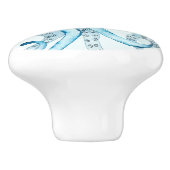 Schattigee Blue Octopus Zee Life Baby Boy Nursery Keramische Knop (Zijkant)