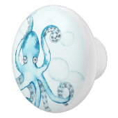 Schattigee Blue Octopus Zee Life Baby Boy Nursery Keramische Knop (Rechts)