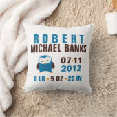 Schattigee Blue Owl Geboorteaankondiging Kussen (Deken)