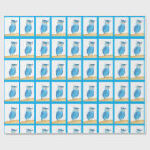 Schattigee Blue Owl Gift Wrap Paper Cadeaupapier (Vlak)