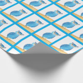 Schattigee Blue Owl Gift Wrap Paper Cadeaupapier (Hoek)