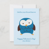 Schattigee Blue Owl Kinder Valentijnsdag Kaarten (Voorkant)
