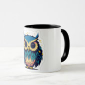 Schattigee Blue Owl Two tone Coffee mok (Voorkant rechts)
