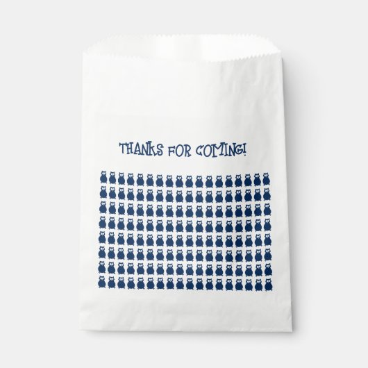 Schattigee Blue Owl Verjaardag Slumber Party Bedankzakje (Voorkant)