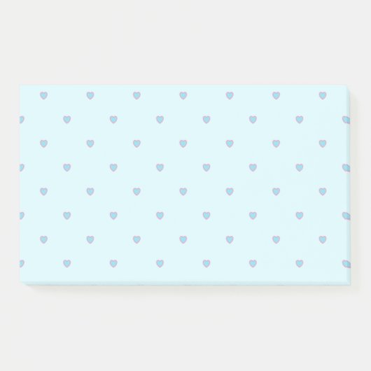 Schattigee Blue Pastel Hearts Patroon Opmerkingen Post-it® Notes (Voorkant)