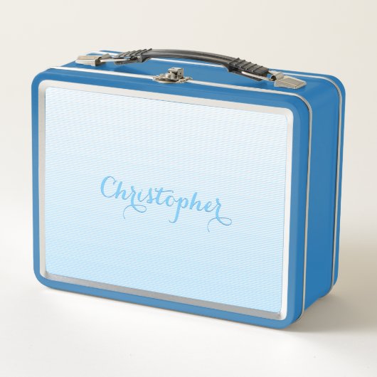 Schattigee Blue Pattern Monogrammed Boys Kinder Sc (Voorkant)