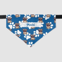 Schattigee Blue Pattern Pug Doggie