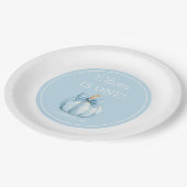 Schattigee Blue Pumpkin Boy 1e verjaardag Papieren Bordje (Gekanteld)