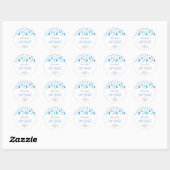 Schattigee Blue Raindrops Baby shower / Sprinkle Ronde Sticker (Vel)