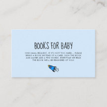 Schattigee Blue Rocket baby shower Boek Aanvraagka