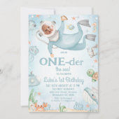 Schattigee Blue Scuba Diver Oneder het Zee 1e verj Kaart (Voorkant)