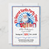 Schattigee Blue Secret Kerstfeest uitnodiging (Voorkant)