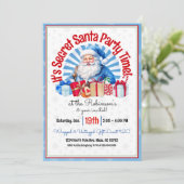 Schattigee Blue Secret Kerstfeest uitnodiging (Staand voorkant)