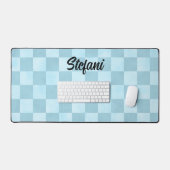 Schattigee Blue Sky Checkers Patroonnaam Bureaumat (Keyboard & Muis)