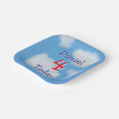 Schattigee Blue Sky kinderen Verjaardag Papieren Bordje (Gebogen)