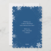 Schattigee Blue Snowy Photo Holiday Feestdagenkaart (Achterkant)