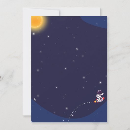 Schattigee Blue Space Astronaut Personaliseer Verj Kaart (Achterkant)