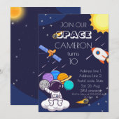 Schattigee Blue Space Astronaut Personaliseer Verj Kaart (Voorkant / Achterkant)