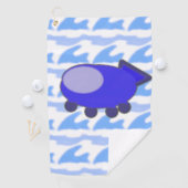 Schattigee Blue Spaceship Waveworld Clouds Golfhan Golfhanddoek (Insitu)